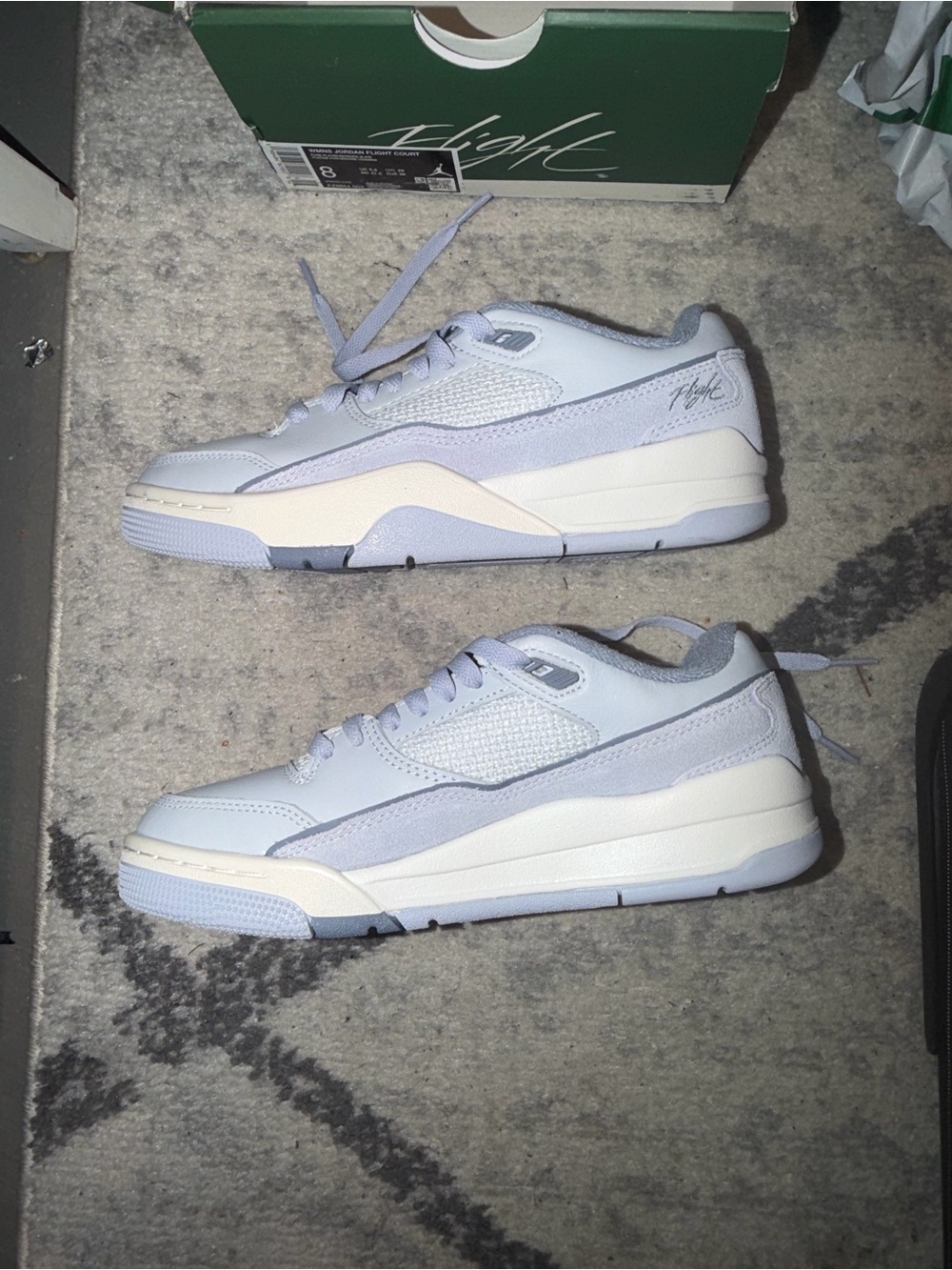NWB Jordan Flight Low-Top Sneakers in Light Lavender and Cream